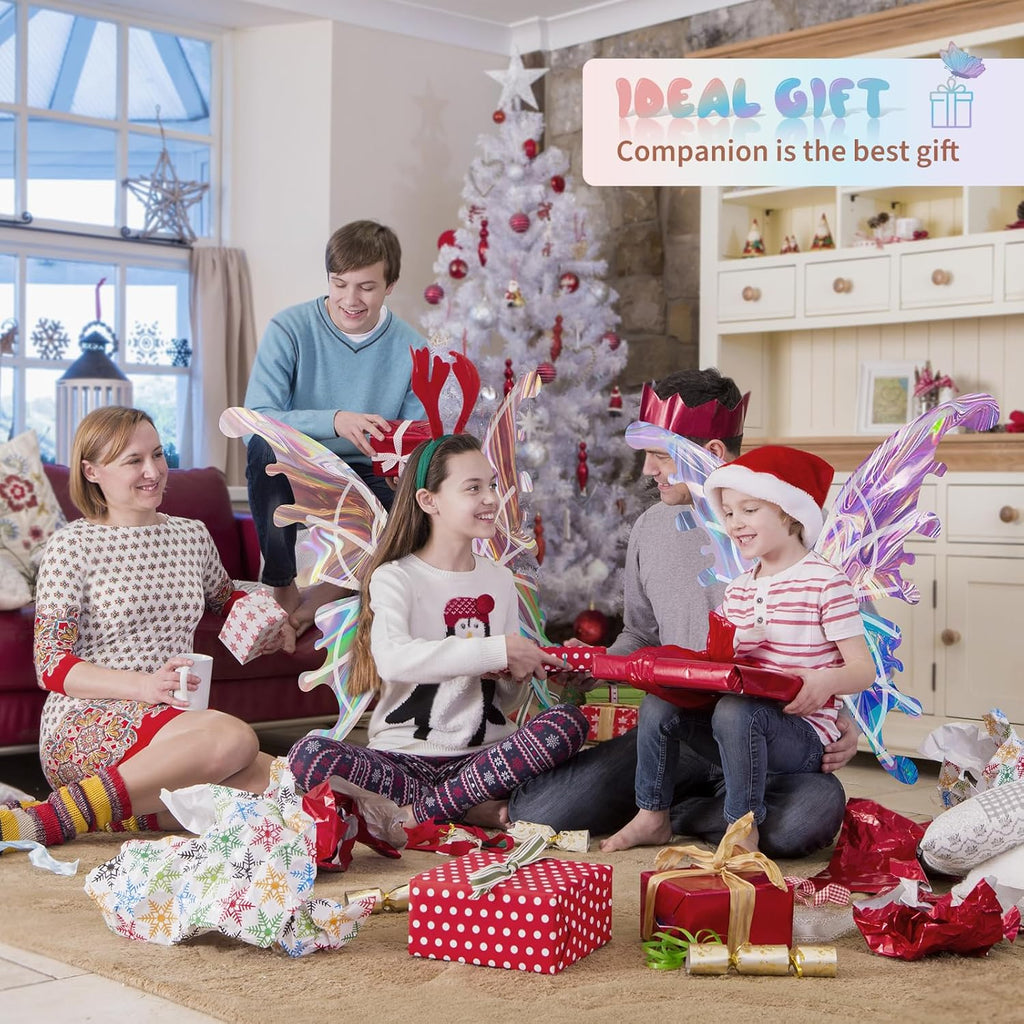 Electric Fairy Wings for Girls, Light Up Moving Butterfly Wings with LED Lights and Music, Toy for Kids as Halloween Valentine Birthday Christmas Party Costume Princess Cosplay Dress Up Gift