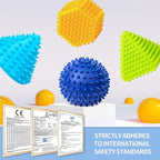 Soft Spiky Sensory Balls - Textured Geometric Shapes for Babies' Sensory Development, Massage Sensory Balls for Toddlers 1-3 Multicolor Bath Gifts Montessori Toys Baby Balls 6 to 12 Months