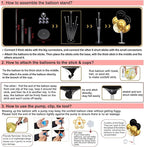 TONIFUL 4 Set Black Gold Balloon Centerpieces for Table,Balloon Stand Kit for Black Gold Party Decor 40th 50th 60th 70th Birthday Decorations Halloween Anniversary Graduation Decorations 2025