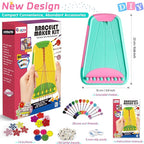 Arts and Crafts for Kids Ages 8-12,Friendship Bracelet Making Kit for Girl,Kids Jewelry Making Kit with 28 Pre-Cut Threads,Christmas Birthday Gifts for Ages 6 7 8 9 10 11 12 Year Old-LightBlue/Pink