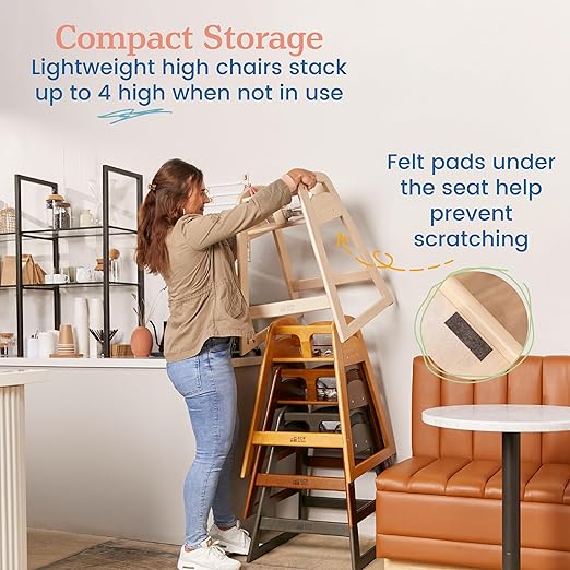 ECR4Kids ASATT High Chair, Toddler Chair, Antique White