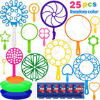 Roberly 25 PCS Big Bubble Wands Set with Tray Solution, Giant Bubbles Wands Toys for Kids Adults Summer Outdoor Activities Birthday Gifts Party Favors