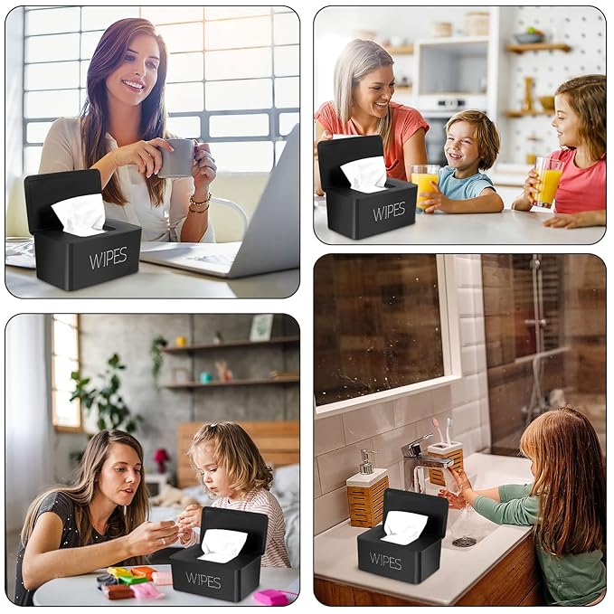 NOVWANG Wipes Dispenser, Large Capacity Baby Wipe Holder(8.3L × 4.9W × 3.9H Inches) Refillable Wipes Container with Sealing Design Baby Wet Wipes Dispenser for Bathroom Home Office Car