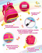 Backpack with Leash for Kids-Anti Lost Walking Toddler Leash-Unicorn design-for 1-4 Years Old Girls