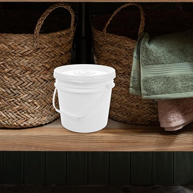 Ciieeo Large Capacity Wet Tissue Holder, Portable Car Wipes Dispenser,flushable Wipes Container with Lid, Refillable Bucket for Baby, Bathroom, Travel, White