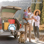 Baby Bathtub, Collapsible Newborn Bathtub for Infant to Toddler 0-24 Months with Soft Bath Net,Portable Travel Newborn Tub with No-Slip Feet, Baby Shower Gifts,Sky Blue