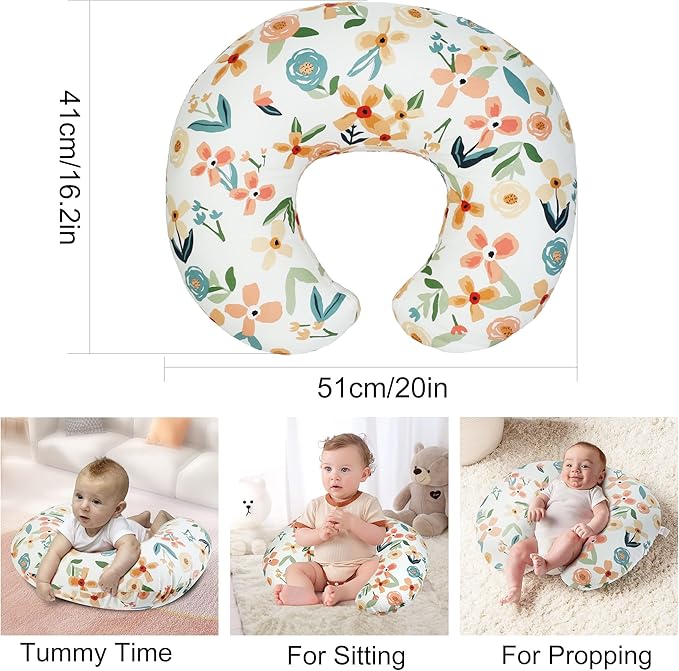 Nursing Pillow,Breastfeeding Pillows for Mom, Easy Clean Removable Cover, Breast Feeding Pillow with Breathable Filling, Tummy Time, Sitting Support (Dinosaur Printing)