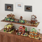 FUNWHOLE Old West Post Office Lighting Building-Bricks Set - 1692 Pcs The Wild West Town Collection Display Set for Adults and West Lovers