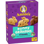 Annie's Organic Friends Bunny Grahams, Chocolate Chip, Chocolate, and Honey Baked Graham Snacks, 11.25 oz