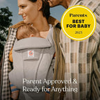 Ergobaby Omni Deluxe Baby Carrier Newborn to Toddler - Breathable Baby Carriers for Summer - All-Position Carrier with Enhanced Lumbar Support & Airflow (7-45 Pounds), Natural Linen