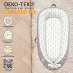 Baby Lounger | Organic Cotton Infant Lounger | Reversible, Adjustable & Portable Floor Lounger | Soft, Breathable, Washable Cover