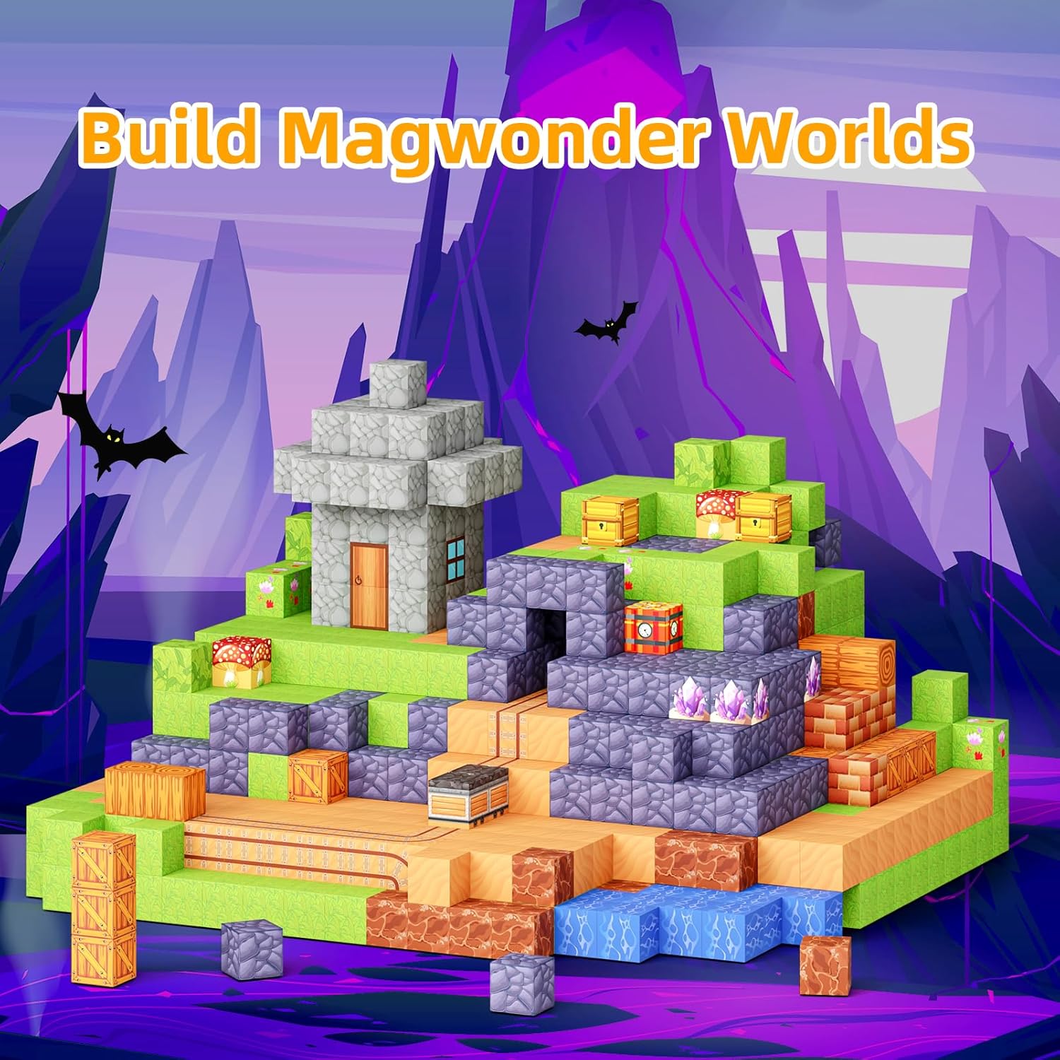 150PCS Magnetic Blocks, Build 3D Magnetic Building Blocks Set for Kids Ages 3+ Boys and Girls, Magnet Blocks STEM Sensory Educational Christmas Birthday Gifts Construction Toys