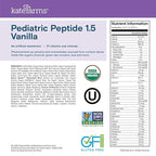KATE FARMS Organic Pediatric Peptide 1.5 Formula, Vanilla, Sole-Source Hydrolyzed Plant-Based Nutrition for Oral or Tube Feeding, 8.45 oz (12 pack)