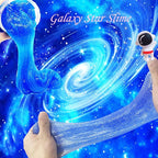 Super Galaxy Slime Kit, Blue Glitter Slime in a Variety of Shapes and Textures, Cosmic Starry Charm Includes Slime Kit Party Gifts.