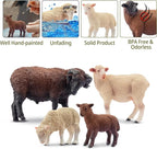 Toymany 8PCS Merino Sheep Figurines Realistic Farm Animal Sheep Toys- Plastic Sheep Figures Birthday Christmas Toy Gift for Kids Toddlers