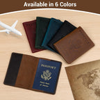 BIAOTIE Premium Leather Passport Holder Covers, Rfid Travel Wallet Passport Document Holder, Travel Essentials Wallet Cover Case for Men and Women (Wine Red)