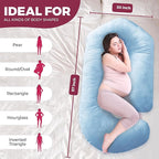 PILLANI Pregnancy Pillows for Sleeping - V C U Shaped 57inch Full Body Pillow with Removable Washable Cover, Cooling Maternity Pillow for Pregnant Women, Support for Back Belly Legs Hip