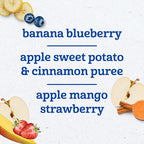 Gerber Stage 2 Baby Food, Apple Sweet Potato Cinnamon, Apple Mango Strawberry, and Banana Blueberry Puree Pouches, 18-Pack