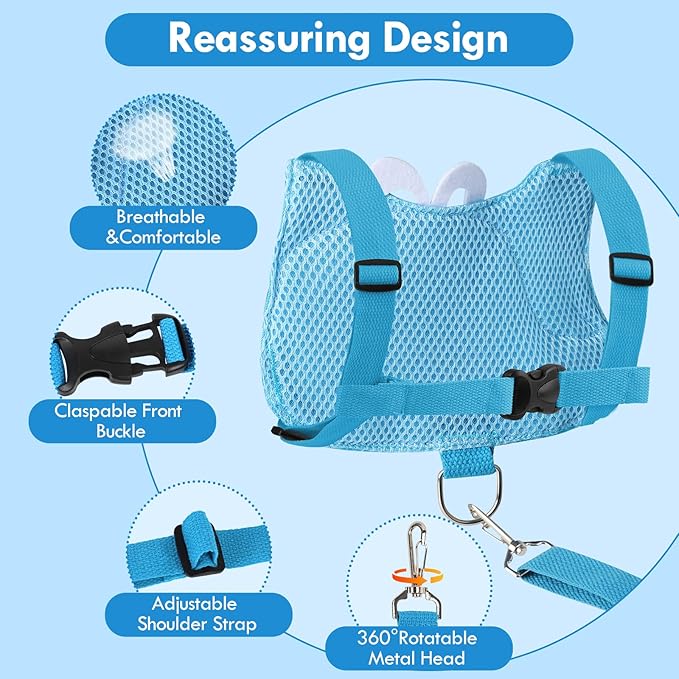 Lehoo Castle Toddler Leash for Walking, Baby Leashes for Toddlers 3-in-1, Kid Harness with Leash, Child Safety Leash Anti Lost Wrist Link (Whale)