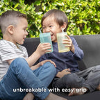 Olababy Clear View Silicone Training Cup with Straw Lid | Toddler Sippy Trainer 12mo+ | Unbreakable Water Drinking Cups for Kids 2yr+ | Baby Led Weaning & Feeding Supplies (Mint, 9 oz)