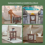 HDPE Shower Bench Seat Capacity 300LB, Waterproof Bathroom Stool with Side Carry Holes, Compact 16.8" L Design, Non-Slip Shower Seat for Elderly, Shaving Legs & Spa - Indoor/Outdoor Use(Brown)