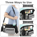 Accmor Universal Stroller Organizer with Insulated Cup Holder Detachable Phone Bag and Shoulder Strap,Stroller Bag Caddy Organizer Fits for Uppababy, Baby Jogger, Britax Strollers