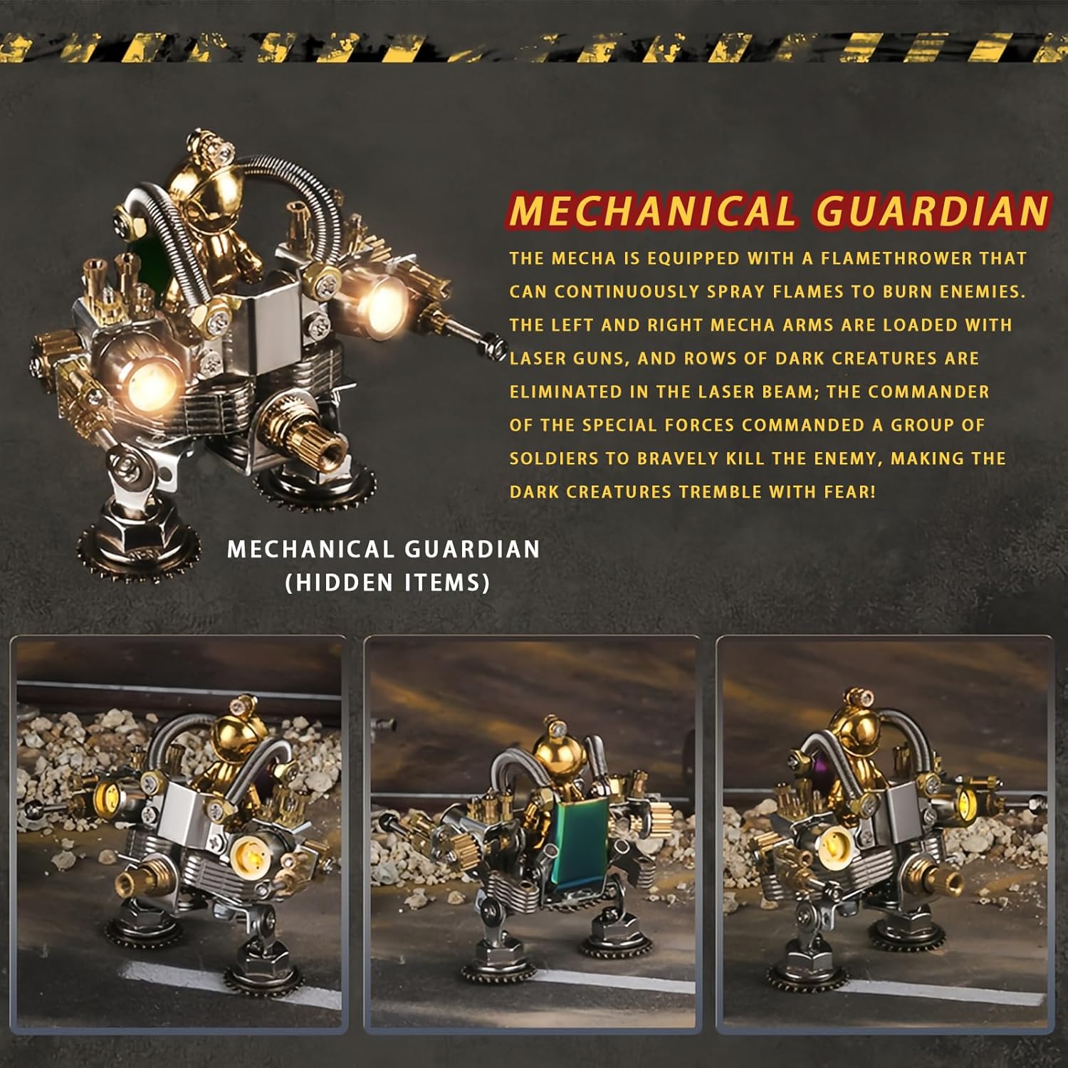 3D Metal Puzzle for Adults, Metal Model kit, Mechanical Armor Puzzle, Adult Brain teasers- The Best Gift for Men (Guardian)