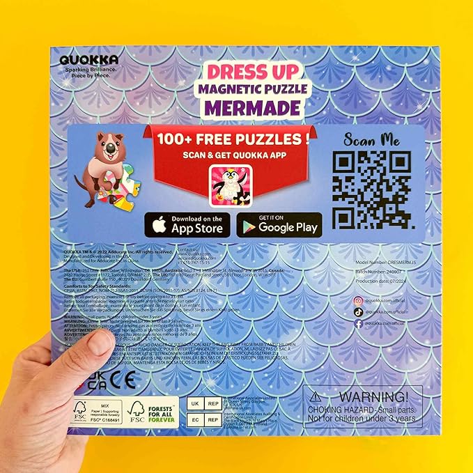 QUOKKA Magnetic Dress-Up Dolls for Girls Boys with 35 Magnetic Pieces - Creative Magnetic Play Set for Home or Travel - Perfect Magnetic Paper Dolls for Ages 3 and Up, Boost Storytelling with Mermaids