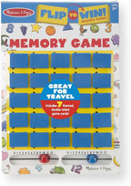 Melissa & Doug Flip to Win Travel Memory Game - Wooden Game Board, 7 Double-Sided Cards Road Trip Essentials for Kids, Hangman for Kids, Memory Toy for Toddlers and 5+