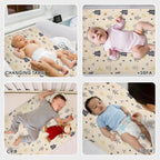 Vegan Leather Baby Changing Mat - Wipeable Portable Changing Pad, Foldable Travel Changing Mat for Baby, Newborns Toddlers Shower Gifts (Forest Tree,20"*28")