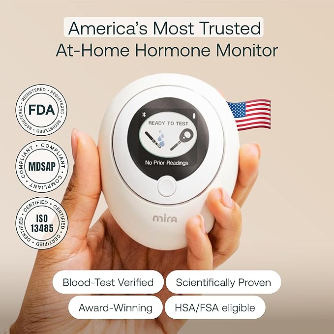 Mira Ultra4 Fertility Monitor & Ovulation Test Kit, Track 4 Key Fertility Hormones LH, PdG, E3G, and FSH for Family Planning & Pregnancy, Digital Results at Home with the Analyzer + Mira App, 20 Tests