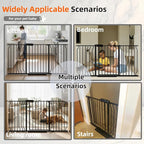 TSAYAWA 62.2"-71.65" Extra Wide Auto Closing Baby Safety Gate for Stairs & Doorways, Pressure Mounted No Drill Pet Gate with Walk-Through Door - Heavy Duty Childproof Gate for Toddlers, Kids, Dogs