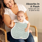 KeaBabies 4-Pack Baby Burp Cloths Baby Girl, Boy - Organic Cotton Burp Cloth, Extra Large, Absorbent, Soft Burping Cloths & Bibs Set for Babies, Newborn Burp Clothes, Thick Burp Rags (Wilderness)