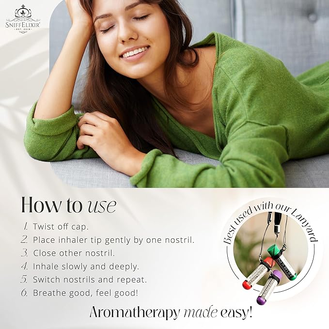 Serenity Nasal Inhaler Stick, Aromatherapy Oils for Calm, Stress Relief, & Mood with Ylang Ylang & Mandarin Essential Oil