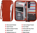 ZOPPEN Passport Holder Family RFID Passport Wallet, Passport Holder Women/Men, Travel Wallet Documents Organizer Zipper Case with Removable Wristlet Strap, Travel Essentials for Flying
