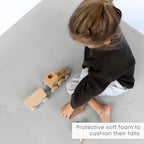 Toddlekind Solid Color Foam Play Mat 4x4 Baby Playmat. Stylish, Non-Toxic, Odorless, Plain Design Puzzle Play Mat 0m+ (Gray)