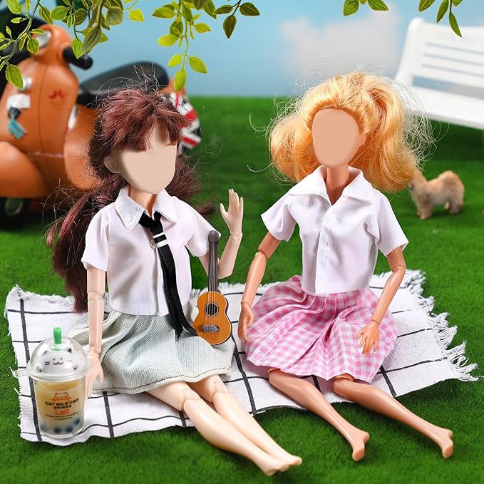 Bencailor 8 Pieces Summer Doll Clothes for 11.8 Inch Doll Accessories Shirt Skirts Dress Outfit Clothing for Birthday Gift(Cute)