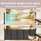 Retractable Baby Gates Dog Gate for Stairs, 100" Wide Retractable Gate Mesh Pet Gate, 41" Extra Tall Child Safety Gate with Fiberglass Rods for Stairways, Doorways, Hallways, Indoor/Outdoor