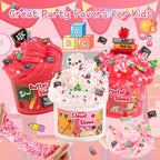 LAWOHO 6 Packs Slime Kit, Back to School Slime Gifts for Kids, Red Learning Themed Slime with Cloud Butter Clear Textures, Birthday Party Favors Goodie Bags Stuffer Anxiety Stress Relief Toys