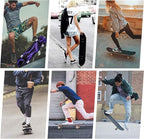 Skateboard,31 x 8 Inch Complete Skateboard, 8-Layer Maple Wood Deck Double Kick Standard Skateboards for Kids, Teens, Adult, Beginner