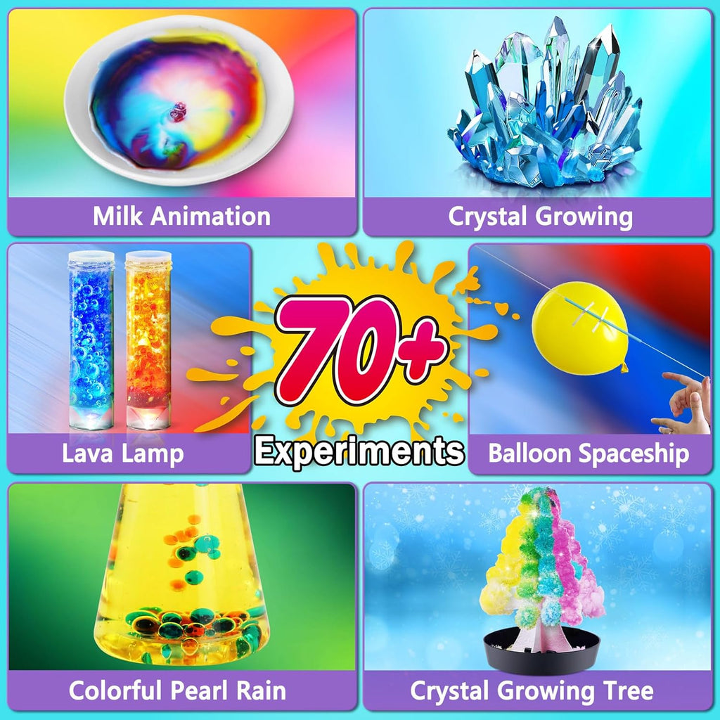 UNGLINGA 70+ Experiments Science Kit for Kids, Chemistry Set, Educational Toys Gifts Idea for Boys and Girls Birthday Christmas S.T.E.M Toy Project