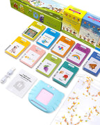 510 Words French Flash Cards for Kids, Toddler Learning Resources Toy, Autism Sensory Toys for Autistic Children Age d 2-4 Blue (French/English/Bilingual)