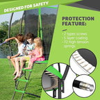 14FT 12FT 10FT 16FT Trampoline with Safety Enclosure, Anti-Rust Coating – ASTM Certified, Heavy-Duty Outdoor Trampoline with Ladder – for Kids & Adults