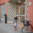 mushie Water Resistant Wet Bags | Large & Small Reusable Storage Bag for Baby Items and Travel | Zippered Pockets with Handle | Machine Washable, Set of 2 (Blue Check)