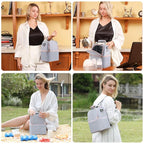 NCVI Breastmilk Cooler Bag with 2 Ice Pack, Breast Pump Bag with Cooler Fits 6 Bottles, Double Layer Breast Milk Baby Bottle Cooler Bag, for Travel, Nursing Mom Daycare, Work, Picnic (Grey)