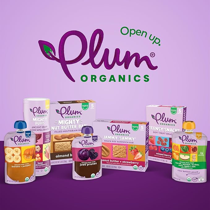 Plum Organics Just Mangos, 4+ Months - Organic Baby Food Pouches, 3.5 oz Pouch (Pack of 6)