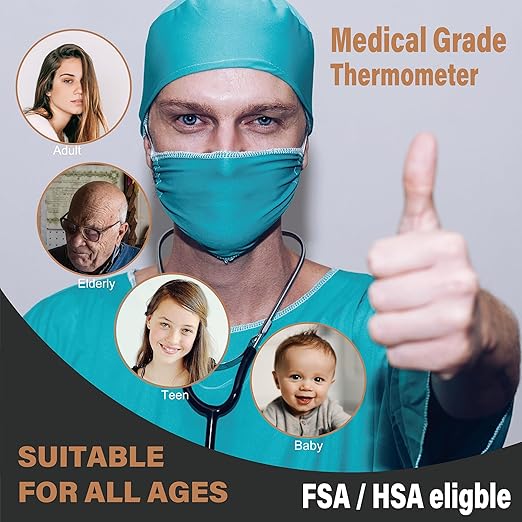 Amplim No-Touch Forehead Thermometer for Adults and Kids, Non-Contact Digital Baby Thermometer for Infants/Newborns. Medical Grade Touchless Temporal Temperature for Fever