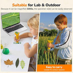 NOCOEX 1000X Handheld Kids Microscope for Edu Gift - 8 LED Light Portable Microscope for Kids, Photo & Video Mini Digital Micro Scope, Type C Charging 2'' Screen Windows & Mac OS for Age 3-12 Student