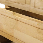 Homsee Baby Changing Table Dresser, 100% Solid Wood Infant Diaper Changing Station Combo, 10-Drawer Baby Nursery Dresser with Removable Tray for Children's Room Bedroom, Nature Color