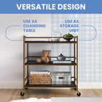 Delta Children Jade Changing Table/Cart, Ebony Melamine/Bronze